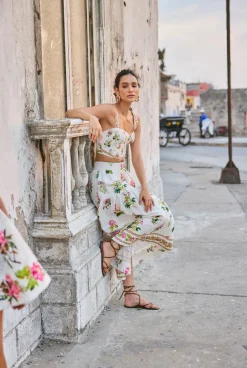Best - Midi Skirt - White floral Long Skirts