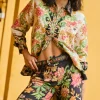 Online - Pahi Pants - Black Off White Floral Pants