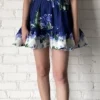 Best - Short Dress With Handcrafted Button and Belt - Green/Blue Dresses | Mini Dresses