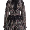 Sale - Short Dress With Buckle Belt - Black Mix Dresses | Mini Dresses