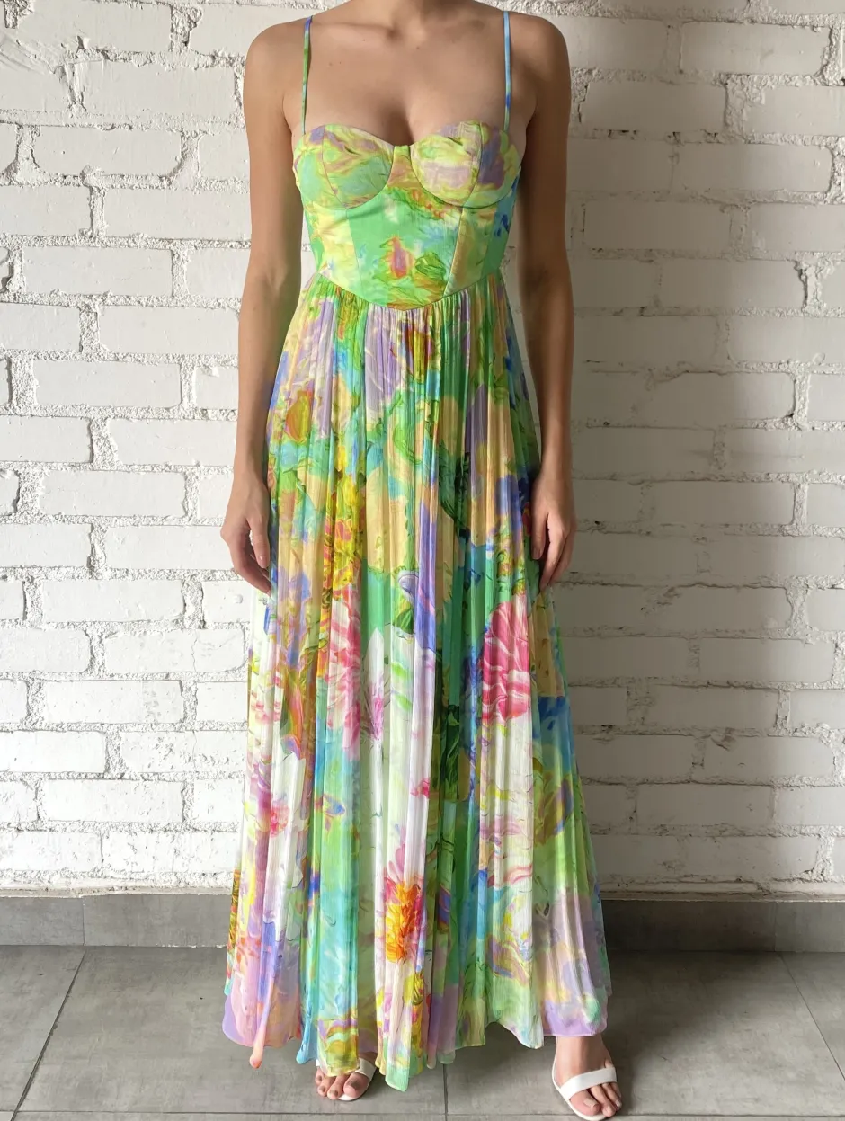 Hot - Tiva Corseted Long Dress - Multi Dresses | Long Dresses
