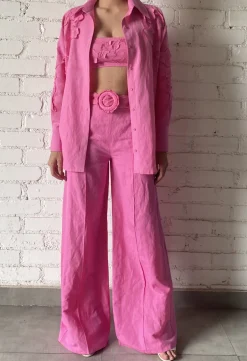 Hot - Yuri Bandeau - Pink Crop Tops
