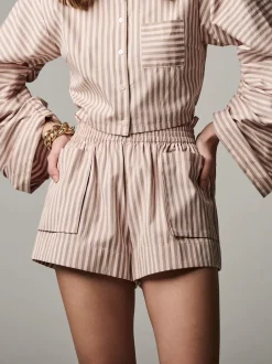 Online - Mira Shorts - Blush Stripe Shorts