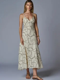 Outlet - Wyeth Dress - Brown Geo Print Rompers