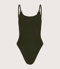 Sale - Camille Swim - Metallic Khaki One Piece
