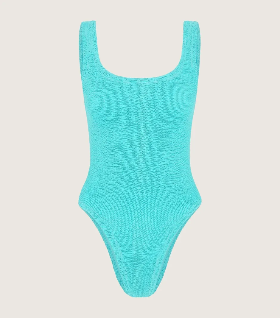 Fashion - Square Neck Swim - Aqua One Piece