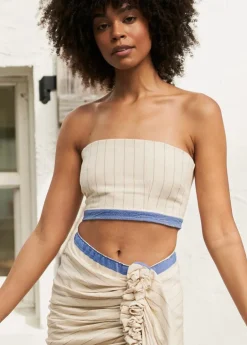 Sale - Cairo Bandeau - Royal Oatmeal Crop Tops