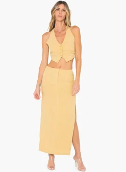 New - Camp Maxi Skirt - Camel Long Skirts