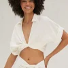 Hot - Chiara Top - White Crop Tops