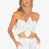 Clearance - Clementine Top - B/W Stripe Crop Tops