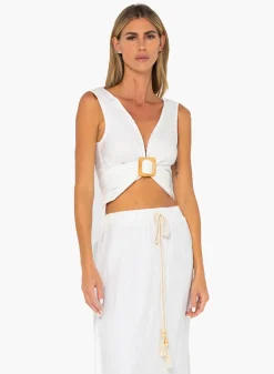 Sale - Fallon Top - White Crop Tops
