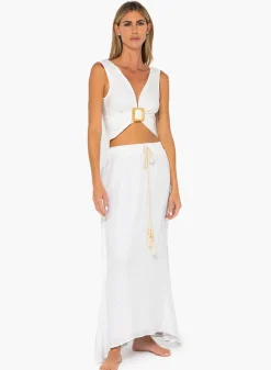 Clearance - Havana Maxi Skirt - White Long Skirts
