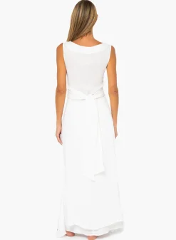 Clearance - Havana Maxi Skirt - White Long Skirts