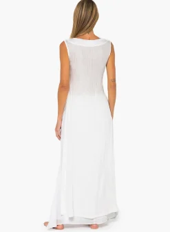 Clearance - Havana Maxi Skirt - White Long Skirts
