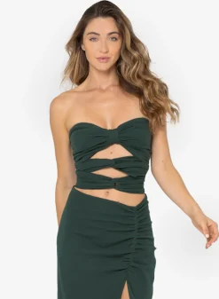 Clearance - Kim Top - Hunter Green Crop Tops