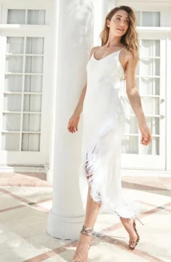 Fashion - Lagos Fringe Dress - Ecru Dresses | Midi