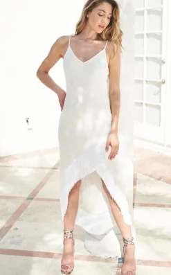 Fashion - Lagos Fringe Dress - Ecru Dresses | Midi