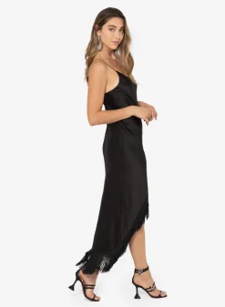 Online - Lagos Fringe Dress - Black Dresses | Midi