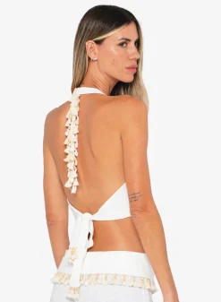 Clearance - Lark Top - Ecru Crop Tops
