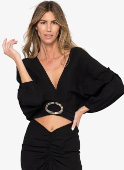 New - Mina Top - Black Crop Tops