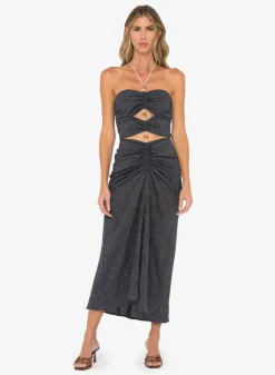 Best - Montauk Dress - Midnight Stripe Midi | Midi Dresses