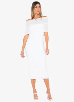 Fashion - Nora Dress - Off White Dresses | Midi