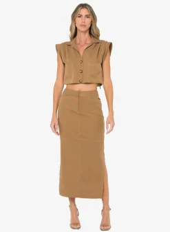 Hot - Reese Skirt - Caramel Long Skirts