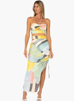 Hot - Riva Skirt - River Abstract Long Skirts