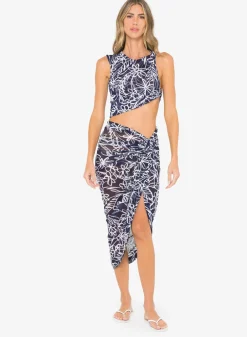 Best - Scorpio Skirt - Navy/White Floral Long Skirts