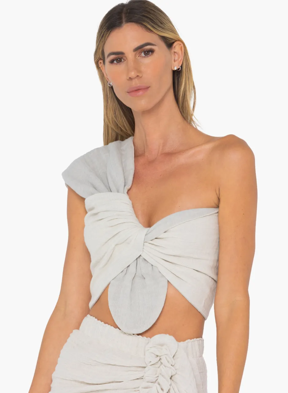 Outlet - Sol Bandeau - Grey/Oatmeal Crop Tops