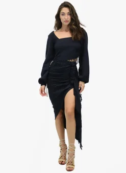 Fashion - Tulum Skirt - Black Solid Coverups | Long Skirts