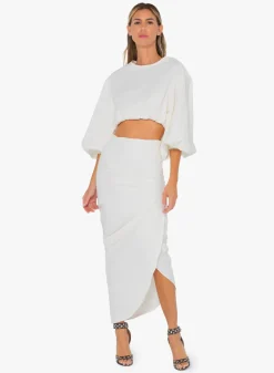 Discount - Whitney Top - White Crop Tops