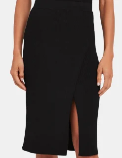 Best Jonathan - Deep Rib Wrap Skirt - Black Long Skirts