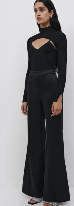 Discount Jonathan - Jordana Duches Satin Pant - Black Pants