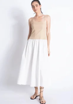 Outlet - Clara Combo Dress - Sunflower Midi | Midi Dresses
