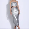 Fashion - Hayve Sequin Top - Silver Crop Tops