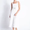Clearance - Liliana Denim Midi Dress - White Midi | Midi Dresses