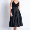 Discount - Phoenix Knit Combo Dress - Black Midi | Midi Dresses