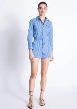 Outlet - Reed Poplin Romper - Jean Strippes Rompers