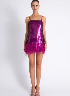 Online Karina Grimldi - Hecate Mini Dress - Magenta Dresses | Mini Dresses