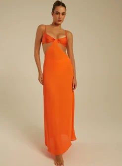 New - Kelly Set | Bikini + Dress - Orange Coverups | Bikini