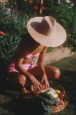 Outlet - Palma Wide Fedora - Natural Hats