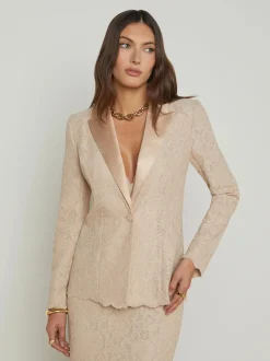 Discount - Clementine Lace Blazer - Doeskin Blazers
