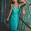 Best - Akiya Satin Maxi Dress - Bright Jade Midi | Midi Dresses