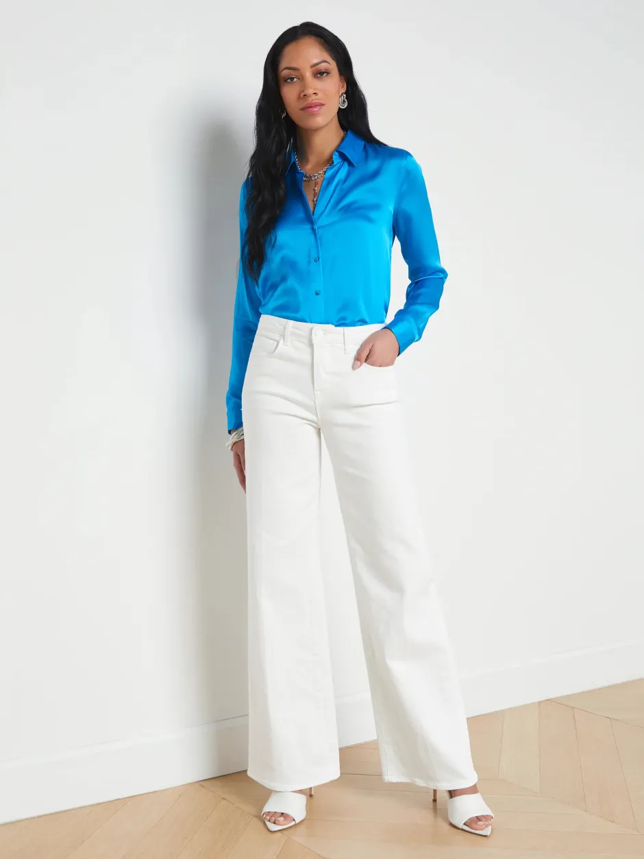 Sale L’agence - Alicent Wide Leg Jean - Blanc Flare | High-Rise