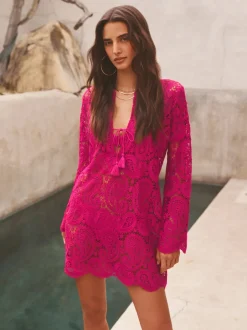 New - Ansley Cover-Up Dress - Fuschia Coverups