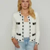 Fashion L’agence - Astor Cardigan - Ivory/Black Sweaters & Knits
