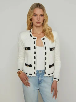 Fashion L’agence - Astor Cardigan - Ivory/Black Sweaters & Knits