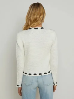 Fashion L’agence - Astor Cardigan - Ivory/Black Sweaters & Knits