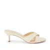 Outlet L’agence - Aveline Kitten Heel Sandal - Ecru Leather Shoes